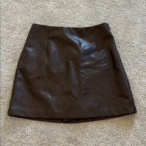 Abercrombie & Fitch Chocolate Leather skort size XS chocolate brown mini skirt